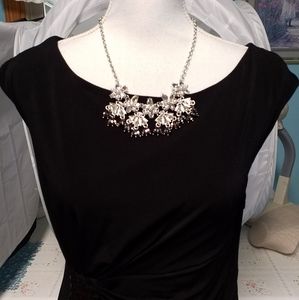 Rhinestone bead and silver chain necklace NWT